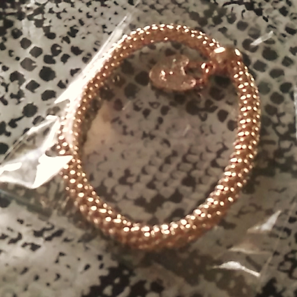 Rose gold heart charm bracelet